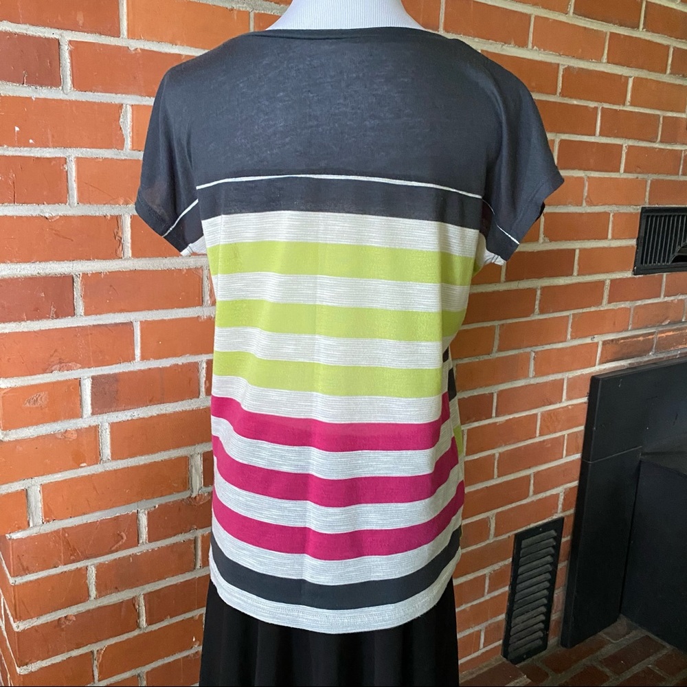 Striped thin sheer tee - Picture 3 of 15